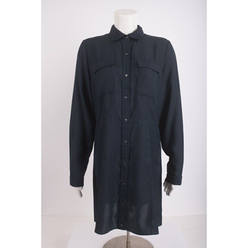 Scotch & Soda Womans Shirt Dress Size M Navy Blue Button front long sleeved
